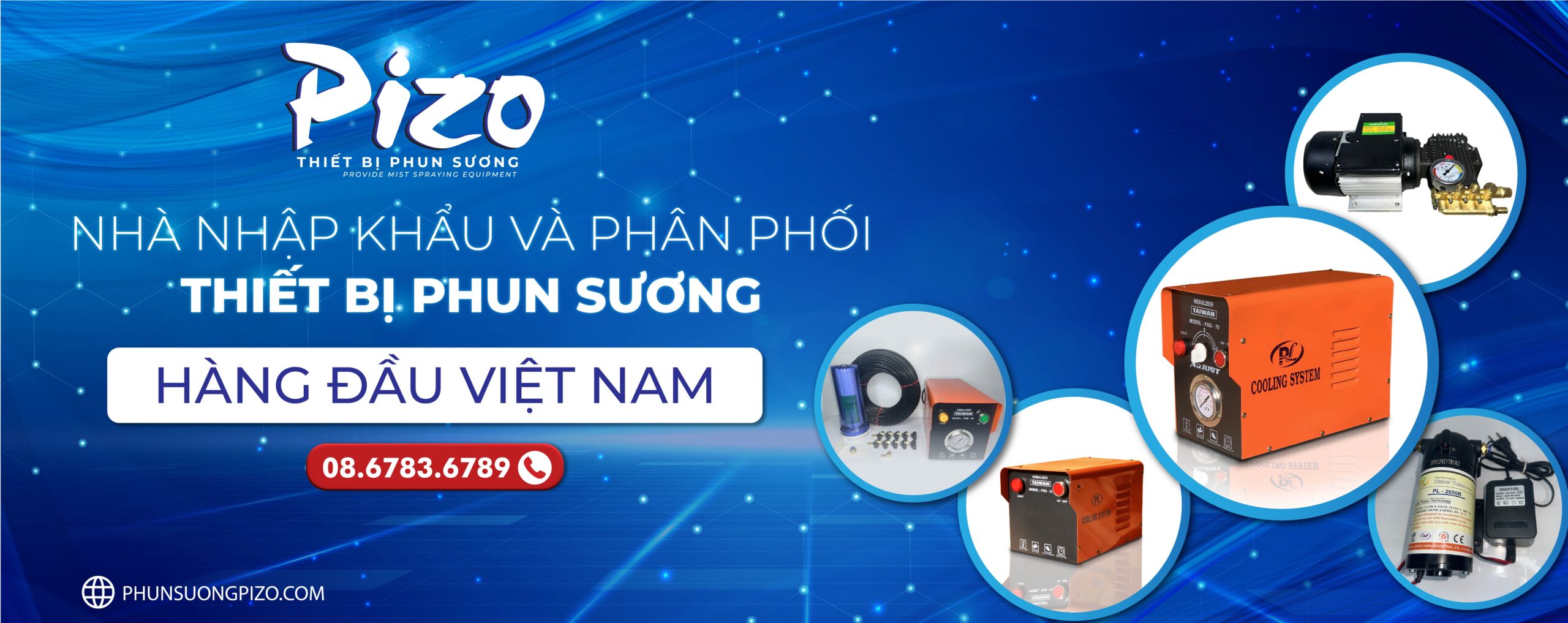 Banner phun suong pizo