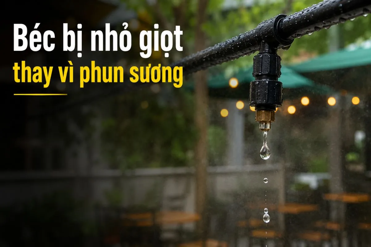 Tại sao áp lực nước là yếu tố sống còn của hệ thống phun sương 2 Dấu hiệu áp lực không đủ và cách khắc phục hiệu quả
