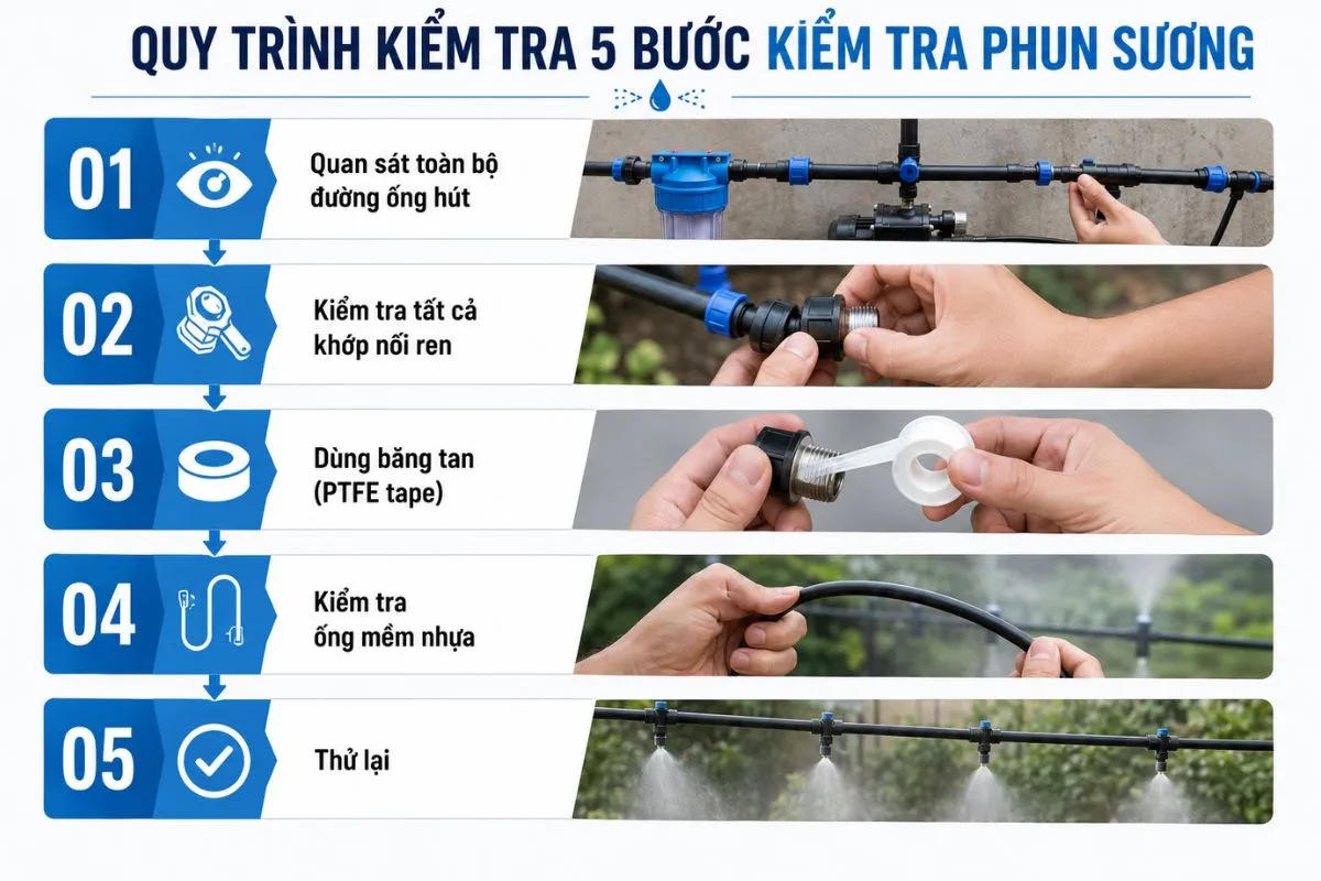 Nguyên lý máy bơm phun sương và vai trò của áp suất 2 Hướng dẫn từng bước sửa máy bơm phun sương không lên nước tại nhà